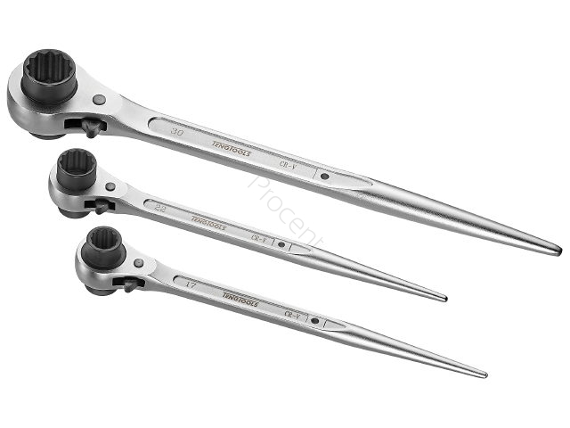 Klucz oczkowy zapadkowy do rusztowań 17 x 19 mm / 315mm Teng Tools PWG1719